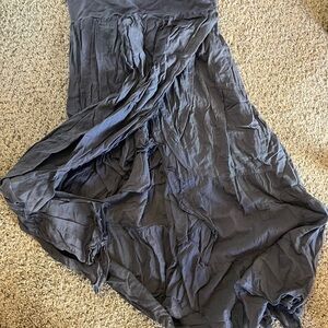 Women’s gray-blue maxi skirt with slit